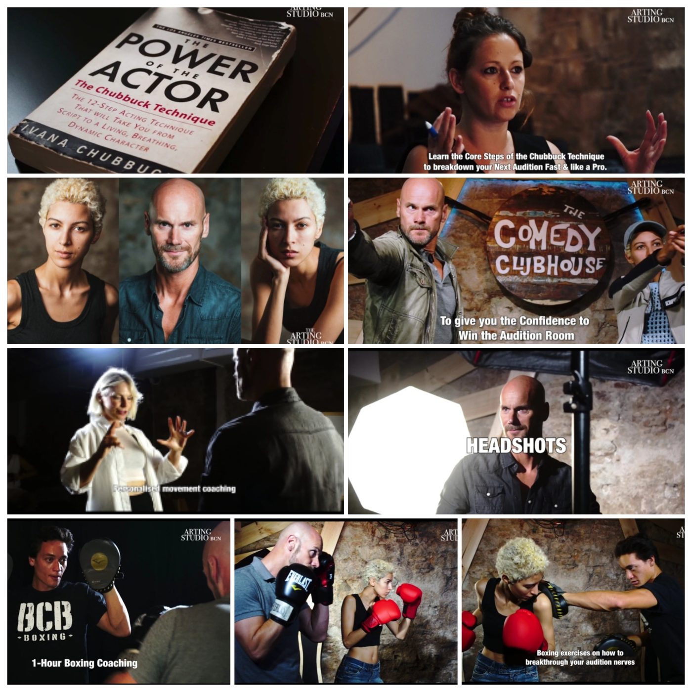 Past Arting Studio BCN workshop in Barcelona — scene work, headshots session and boxing coaching for actors